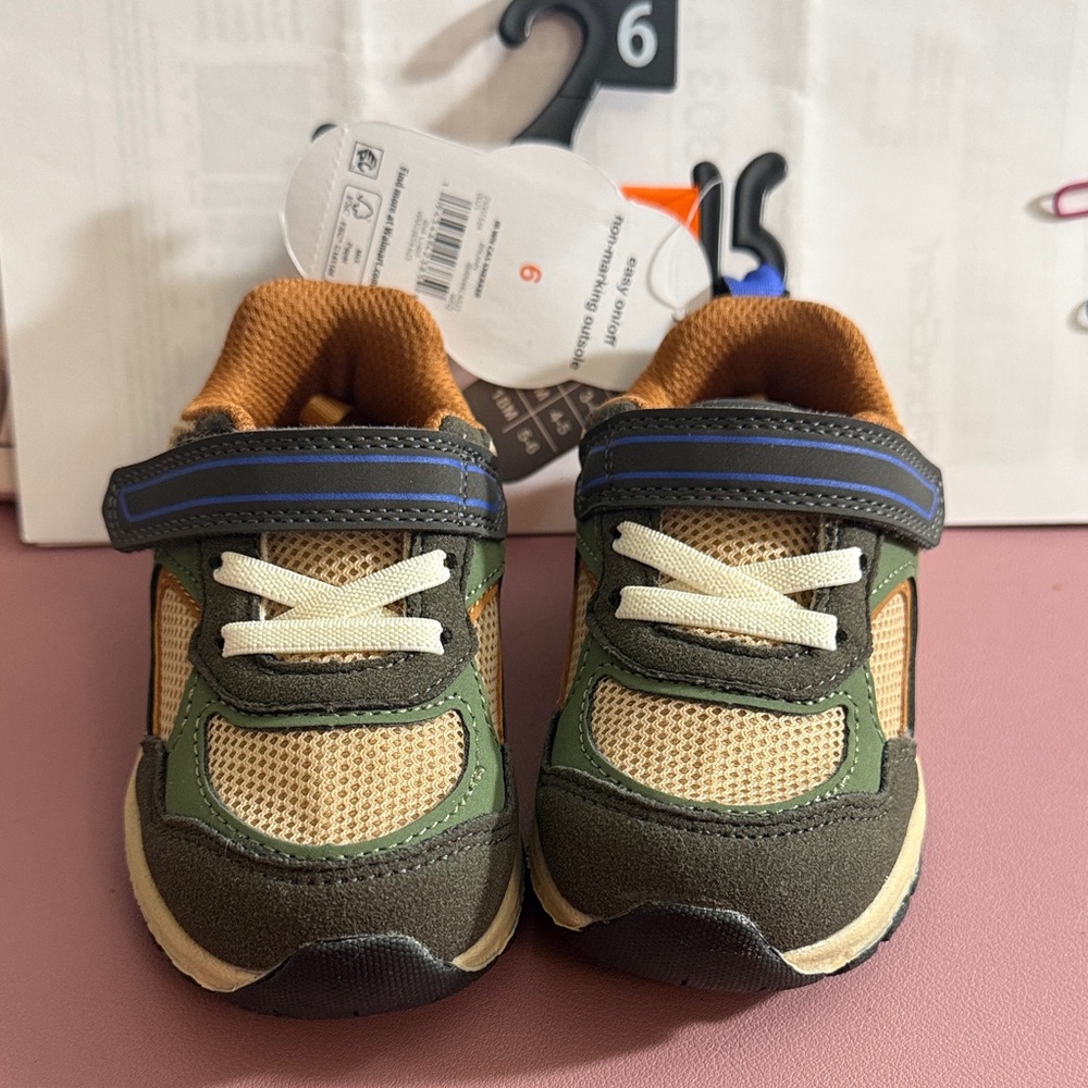 Wonder Nation Infant Chunky Jogger Green and Brown Sneakers, Size 6 (18M), NWT